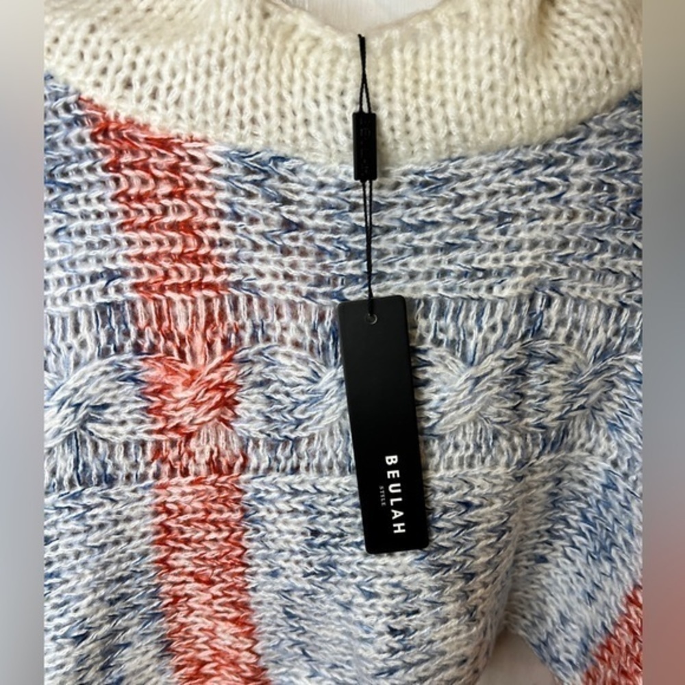 NWT Beuhla Style Lounge Around Cropped Sweater - Blue/combo Multi One size - Picture 8 of 9